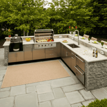 L Shaped Outdoor Kitchen Island