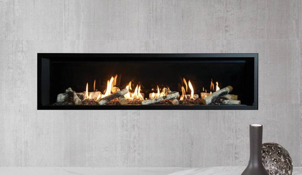 Linear Log Fireplace