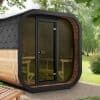 SaunaLife CL7G Outdoor Cube Sauna in Backyard