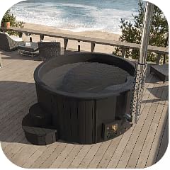 SaunaLife Wood Fire Hot Tub Black
