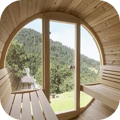 SaunaLife Barrel Sauna Full Window