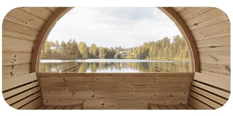 SaunaLife Barrel Outdoor Sauna Half Window