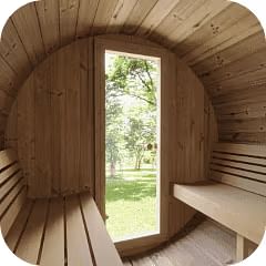 SaunaLife Barrel Sauna Inside No Window