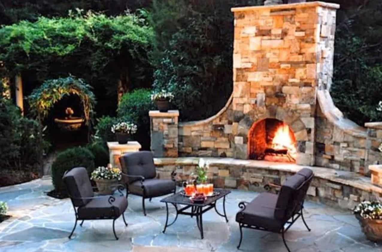 Wood Burning Outdoor Fireplace