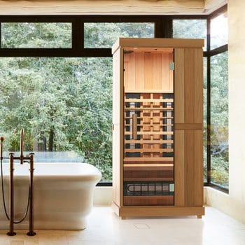 Finnmark Designs FD-1 Full Spectrum Infrared Sauna In Bathroom