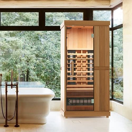 Finnmark Designs FD-1 Full Spectrum Infrared Sauna In Bathroom