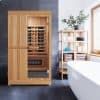 Finnmark FD-4 2 Person Infrared & Steam Sauna Combo In Bathroom
