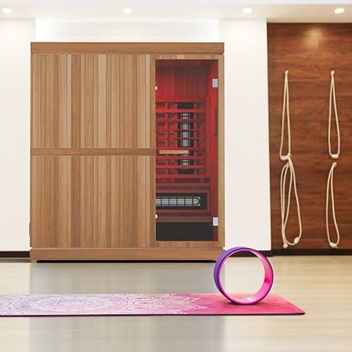 Finnmark FD-5 4-Person Infrared & Traditional Steam Sauna In Yoga Room