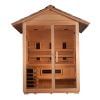 Golden Designs Carinthia 3 Person Hybrid Outdoor Sauna – Canadian Hemlock front