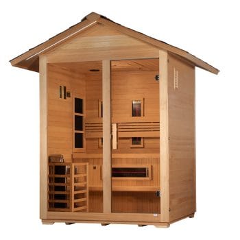 Golden Designs Carinthia 3 Person Hybrid Outdoor Sauna – Canadian Hemlock side 2