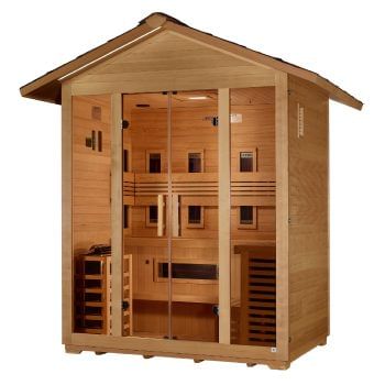 Golden Designs Gargellen 5 Person Hybrid Outdoor Sauna Canadian Hemlock