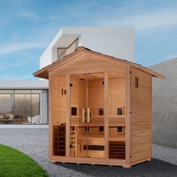 Golden Designs Gargellen 5 Person Hybrid Outdoor Sauna Canadian Hemlock