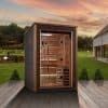 Golden Designs Narvik 2 Person Outdoor-Indoor Traditional Sauna – Canadian Red Cedar Interior