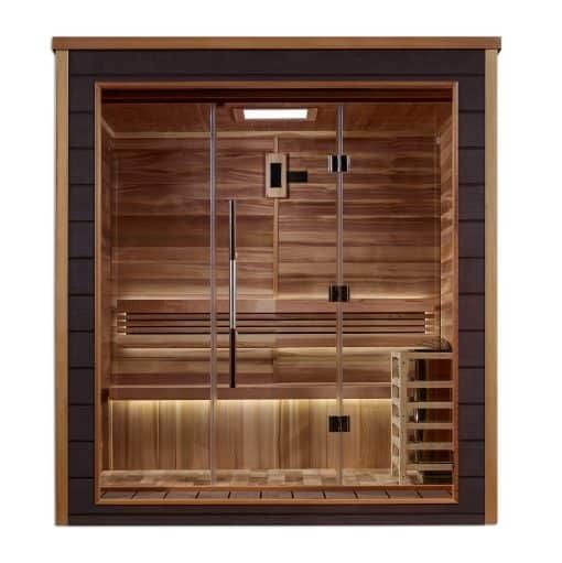 Golden Designs Drammen 3 Person Outdoor Traditional Sauna front
