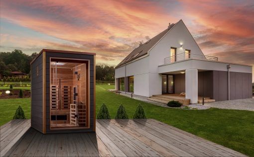 Golden Designs Nora 2 Person Outdoor-Indoor Hybrid Full Spectrum Sauna