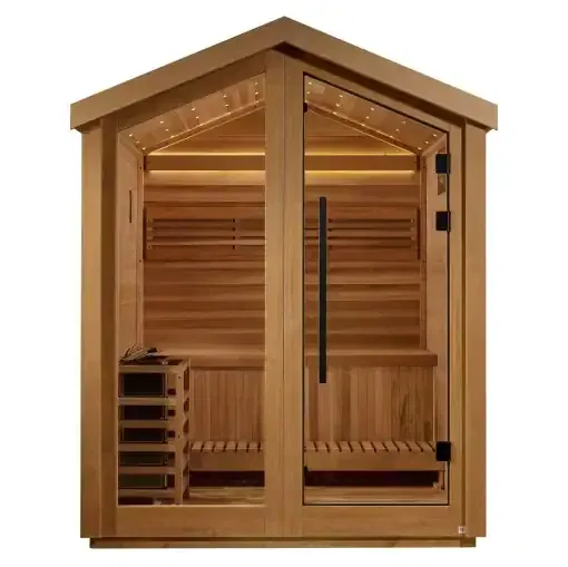 Golden Designs Savonlinna 3 Person Outdoor Traditional Sauna Front