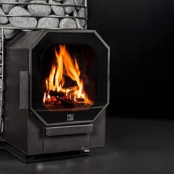 HUUM Hive Flow Mini LS Wood-Burning Sauna Stove with Firebox Extension 8.5kW Fire