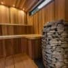 HUUM Hive Mini Electric Sauna Heater Package Close Up in a Sauna