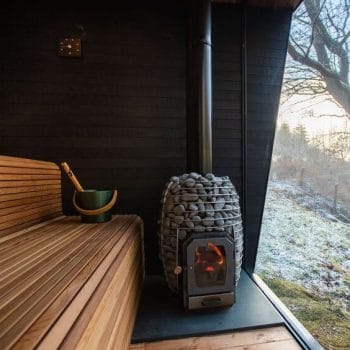 HUUM Hive Wood 17 Wood-Burning Sauna Stove In Outdoor Sauna