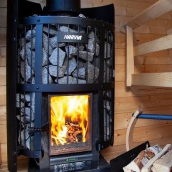 Harvia GreenFlame Series Legend 240 15.9kW Wood Sauna Stove Fire