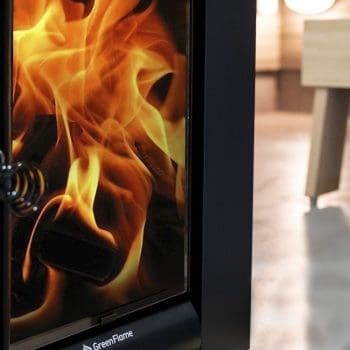 Harvia GreenFlame Series Linear 22 ES 15.7kW Wood Sauna Stove with Water Tank