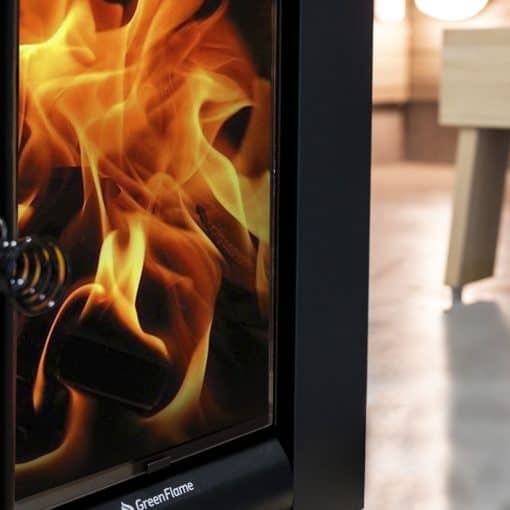 Harvia GreenFlame Series Linear 22 ES 15.7kW Wood Sauna Stove with Water Tank