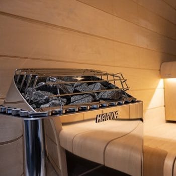 Harvia KIP B Electric Sauna Heater with Built-in Controls Stone Detail