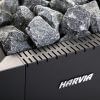 Harvia Linear Series 16 Black 17.9kW Wood Sauna Stove WK160C Closeup