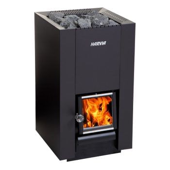 Harvia Linear Series 22 Black 26.1kW Wood Sauna Stove WK200C