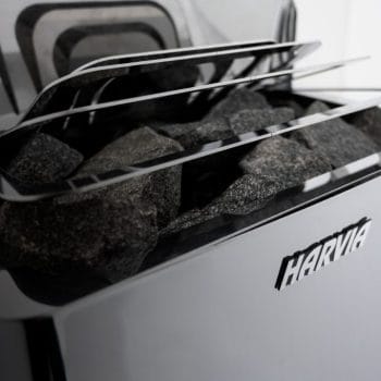 Harvia The Wall SW Electric Sauna Heater Black Stain Rocks