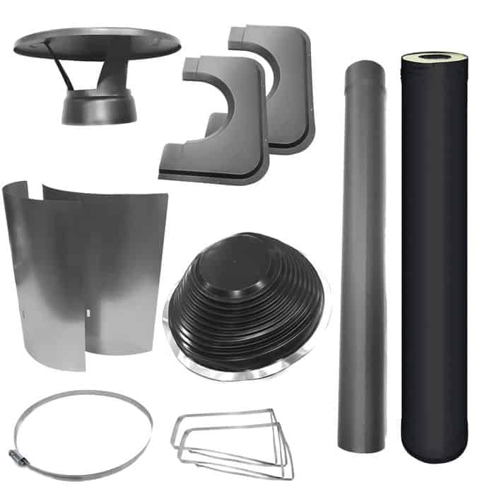 Chimney Kit Package for Wood Burning Sauna Heater Harvia WHP1000500M