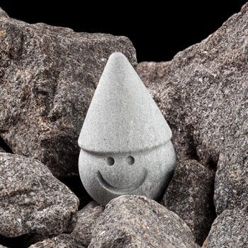 Hukka Decorative Stone "Tahvo" Sauna Elf with Cone Hat