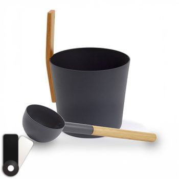 KOLO Sauna Bucket with straight handle and Ladle, Bamboo/Aluminum, 1Gal Set #3