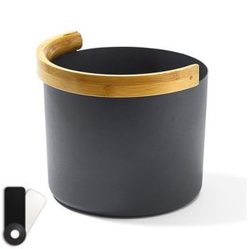 KOLO Sauna Bucket #2 with curved Handle, Bamboo/Aluminum, 1Gal
