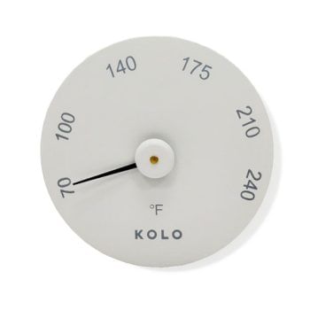 White KOLO Sauna Thermometer, Degrees Fahrenheit
