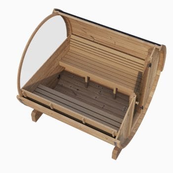 SaunaLife Model E6W 3 Person Outdoor Sauna Barrel Window Floor Plan