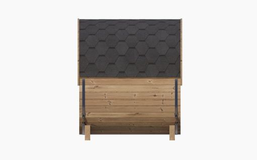 SaunaLife Model E7 4 Person Outdoor Sauna Barrel Side View