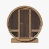 SaunaLife Model E8G Barrel Outdoor Sauna Front view