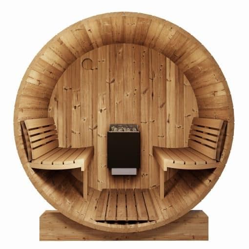 SaunaLife Model E8W 6 Person Sauna Barrel Front Internal View