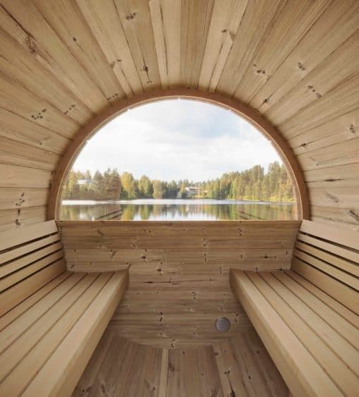 SaunaLife Model E8W 6 Person Sauna Barrel Internal View