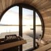 SaunaLife Model EE6G 4 Person Outdoor Sauna Barrel View From Inside
