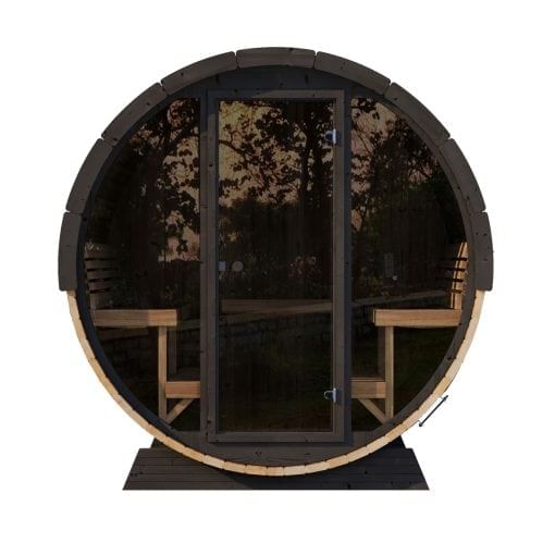 SaunaLife Model EE8G Barrel Sauna front view