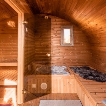 SaunaLife Model G11 8 Person Outdoor Sauna Interior Side