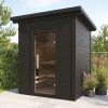 SaunaLife Model G2 4 Person Traditional Outdoor Home Sauna with Colored Stain