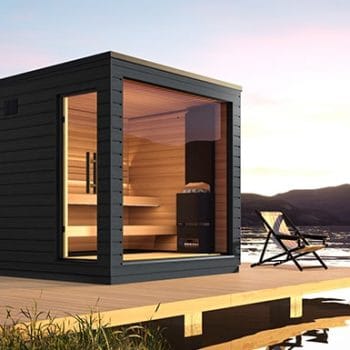 SaunaLife Model G6 Pre Assembled 5 Person Outdoor Home Sauna On Dock