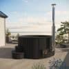 SaunaLife Model S4B Wood-Fired Hot Tub-Black Outdoors