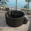 SaunaLife Model S4B Wood-Fired Hot Tub-Black on Deck