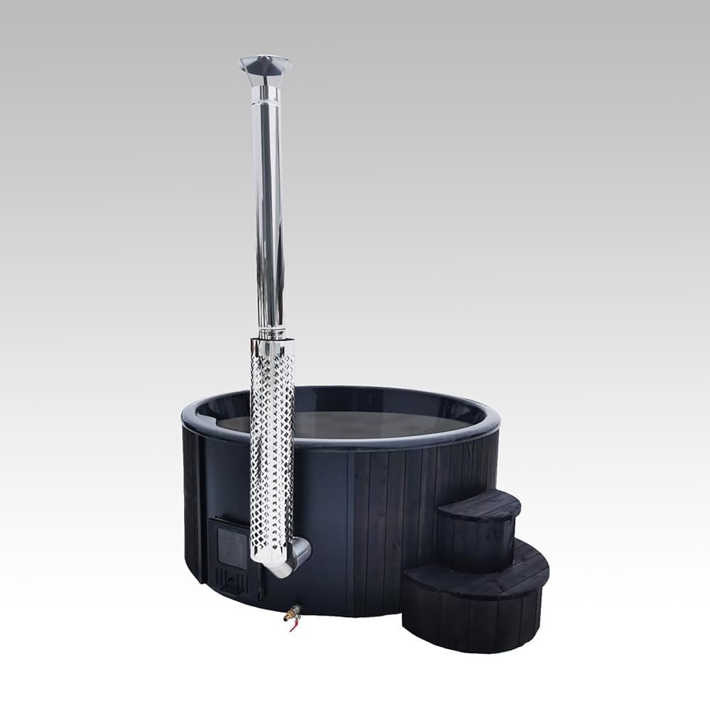 SaunaLife Model S4B Wood-Fired Hot Tub-Black