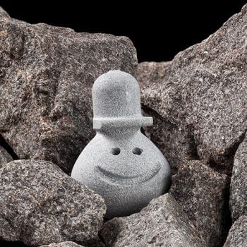 Hukka Decorative Sauna Stone "Reiska" Sauna Elf with Baseball Hat