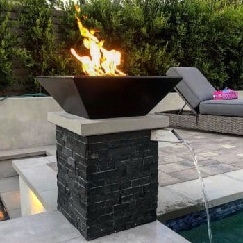 The Outdoor Plus Maya Fire Bowl - GFRC Concrete By Pool